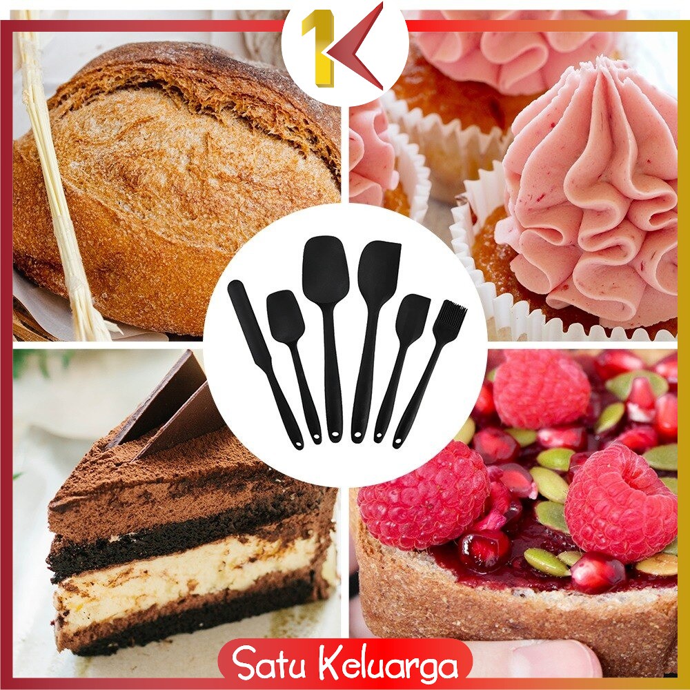 SK-C276 Spatula Silikon Tahan Panas Set 6IN1 Sutil Silicone Set Lengkap / Peralatan Dapur Kitchen Tool / Kitchen Utensil Set-7