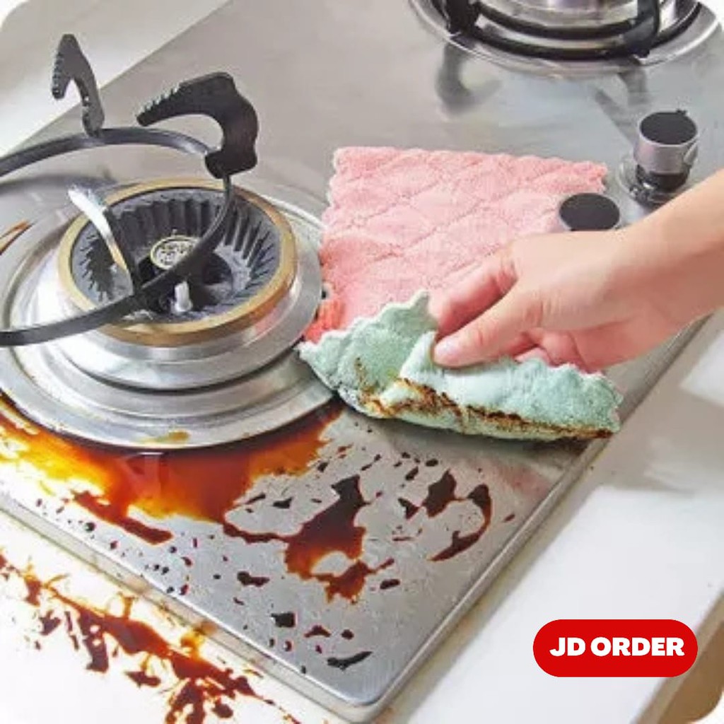 Kain Lap Dapur Anti Minyak Microfiber 5 Pcs