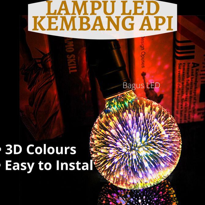 BANTING HARGA LAMPU LED BOLHAM DEKORASI KEMBANG API FIREWORKS 3D COLOUR LED E27 220V