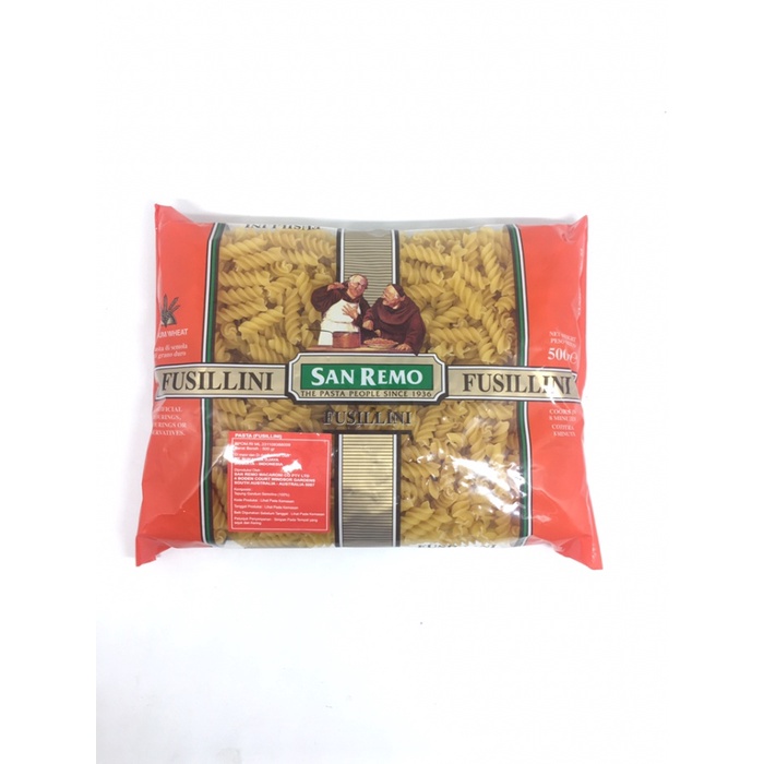 

pasta-aneka- san remo fusilli 500gr -aneka-pasta.