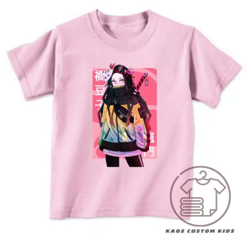 kaos nezuko kimetsu yaiba baju kaos anak nezuko kamado