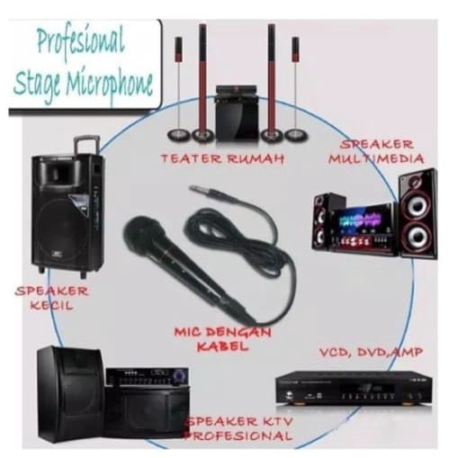 Mikrofon karaoke mini Microphone Kabel Mic Karaoke untuk Speaker Jack 3.5mm Colokan besar/Kecil mic nyanyi