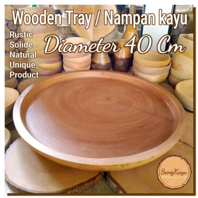 Wooden Tray D-40 Nampan kayu Wooden plate piring kayu nampan saji