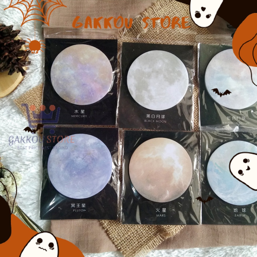 

Memo Sticky Stick Note Notes Catatan Tempel Moon Bulan Galaxy Galaksi Aesthetic Lucu Imut