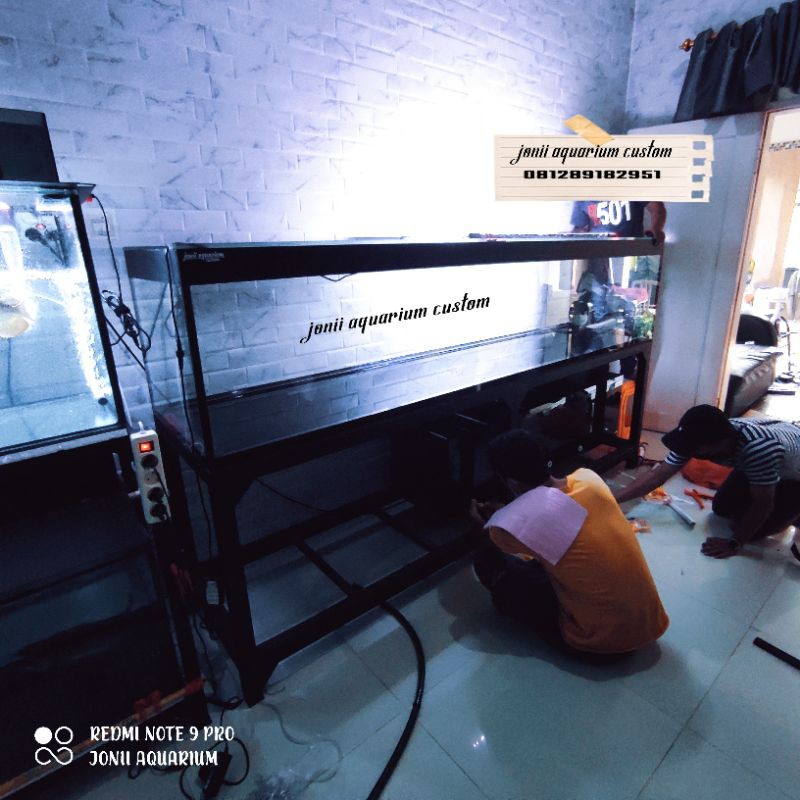 aquarium 250x60x50 12mm dan sump filter 150x40x40