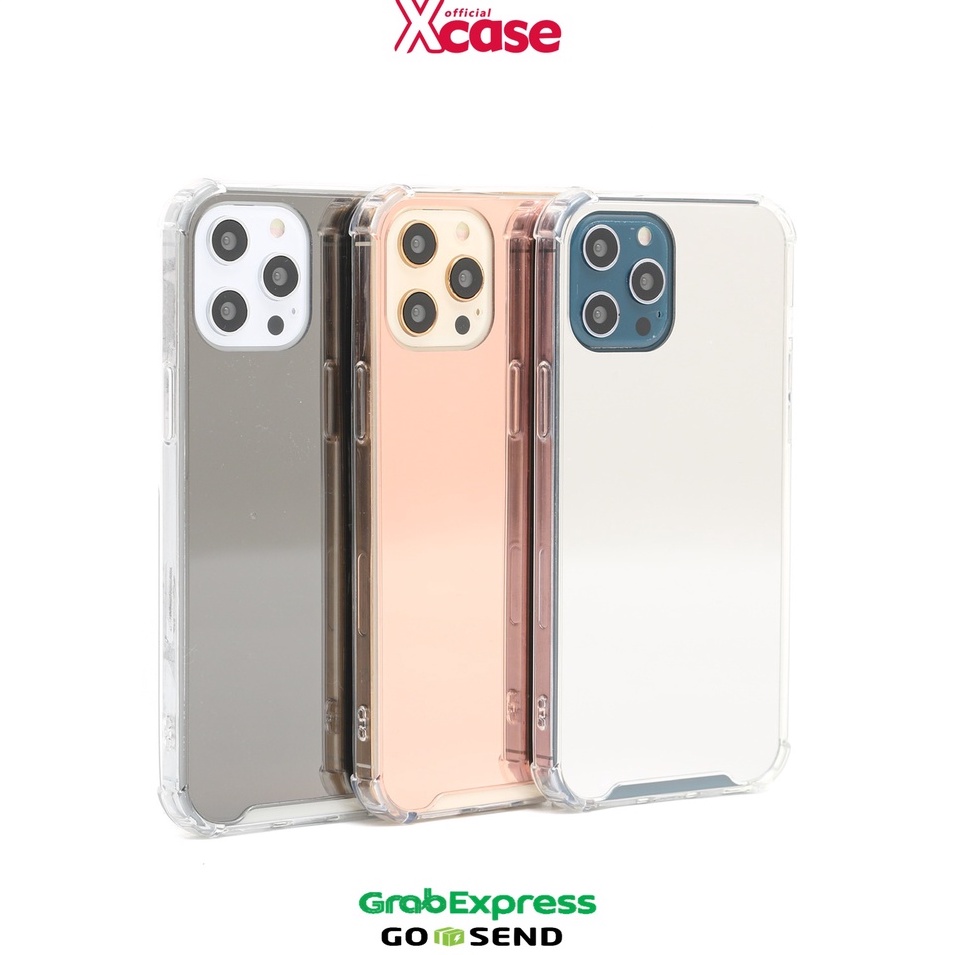 Soft case Realme Xiaomi Vivo Oppo Iphone 6 7 8 + X XS XR 11 12 MINI PRO MAX - Anticrack Case Kaca Cermin