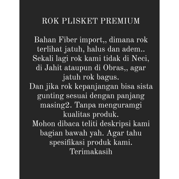 ROK PLISKET PREMIUM // ROK PLISKET HYGET QUALITY // ROK BAWAHAN WANITA BIGSIZE