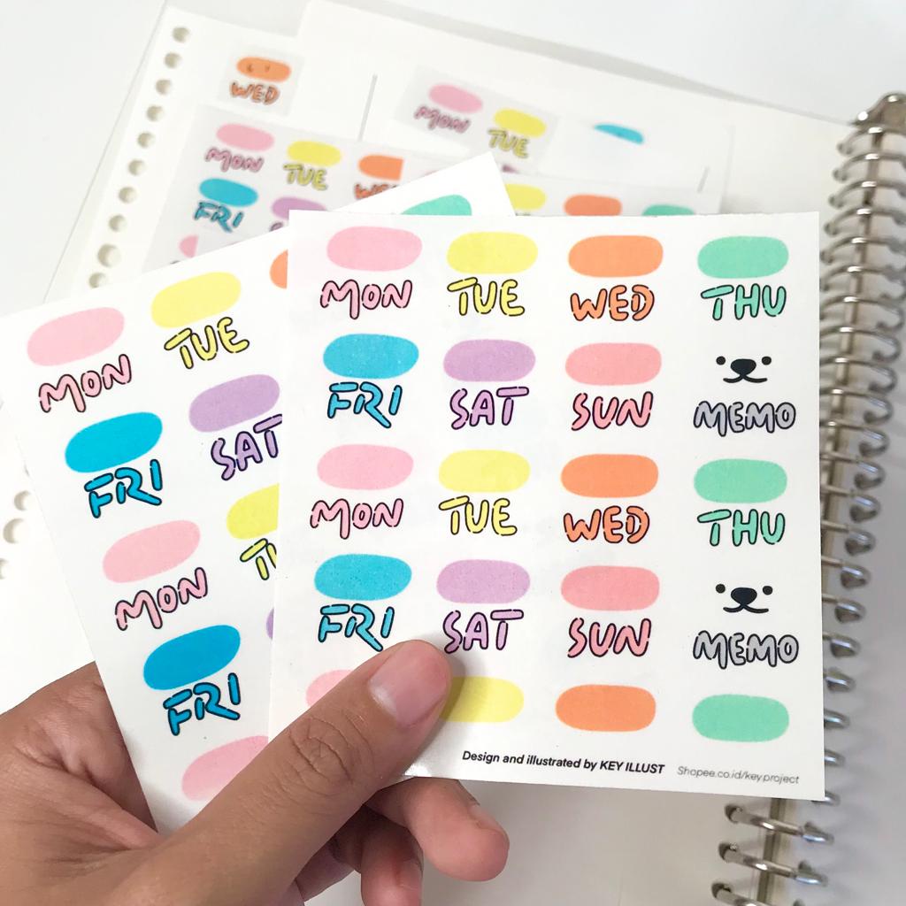 

TRANSPARENT sticker daily/ daily planner sticker/ stiker jurnal transparan