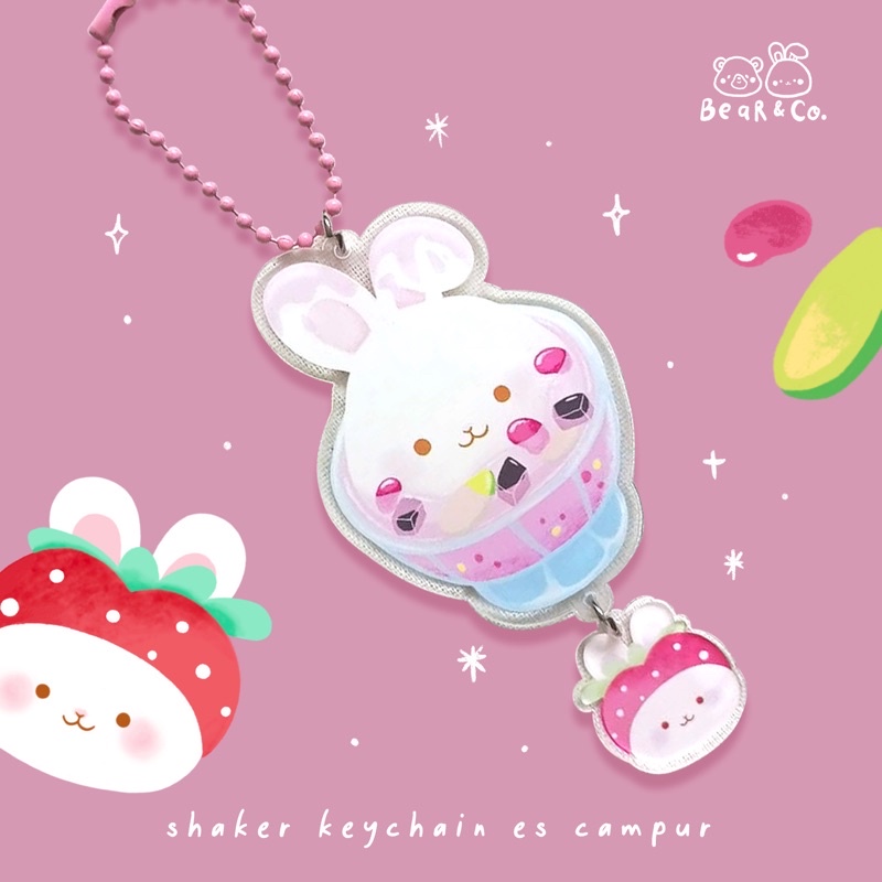 es campur double side connected acrylic keychain