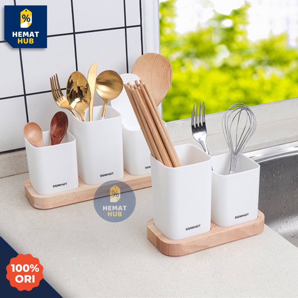 Tempat Sendok Garpu Sumpit Premium Storage Box Rak Organizer Dapur Alat Makan Cutlery Holder