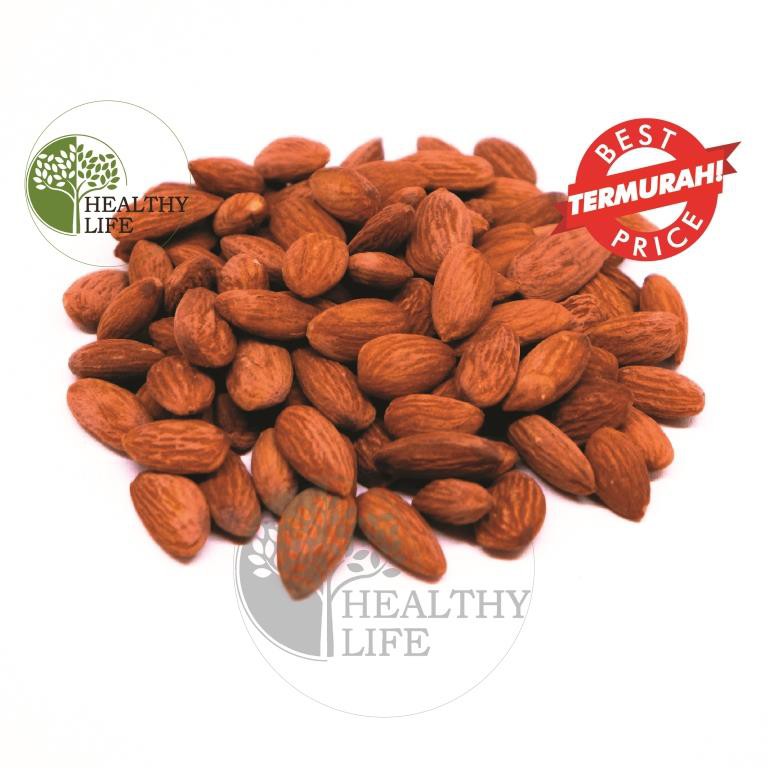 Roasted Almond Whole 250gr ( Kacang Almond Panggang / Matang ) Ukuran Besar 27-30 Tanpa Cangkang