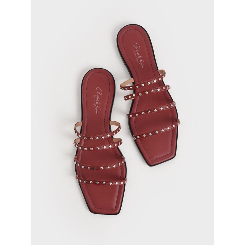 [7.7 Boombastis Sale⚡] - SANDAL WANITA CKS424 STRAPPY STUDS FLAT SANDALS PREMIUM IMPORT