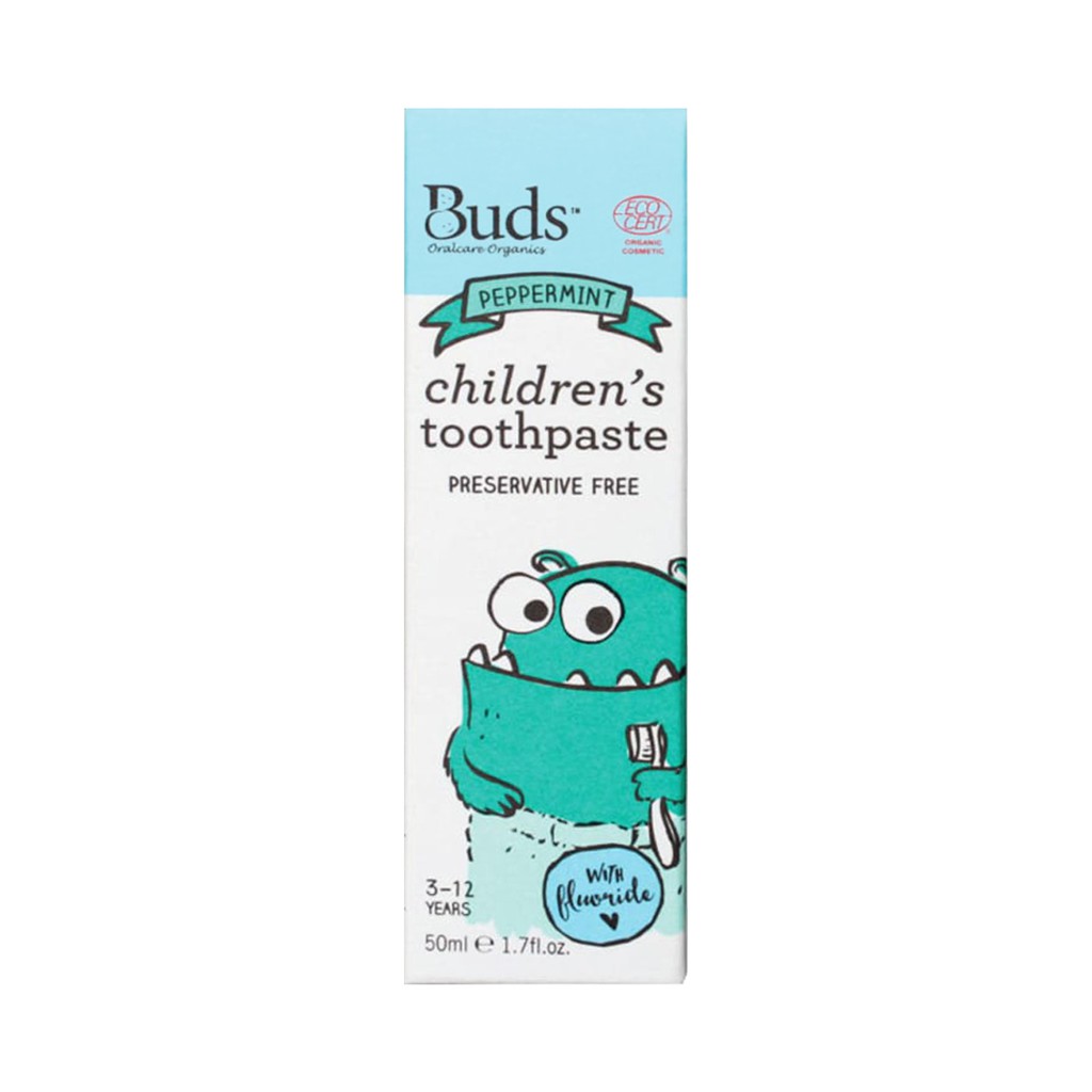 [PROMO] Buds Organics Children's Toothpaste With Fluoride Peppermint Pasta Gigi Anak 3-12 Tahun 50ml