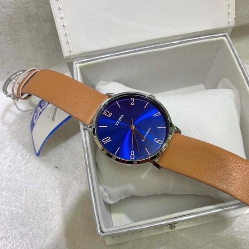 Jam tangan Casio MTP-V005 cappucino original
