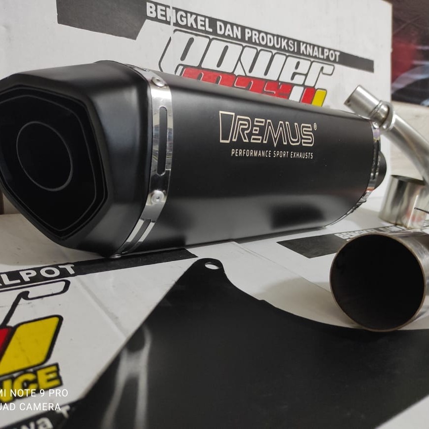 Knalpot Racing Vespa Matic Remus Black