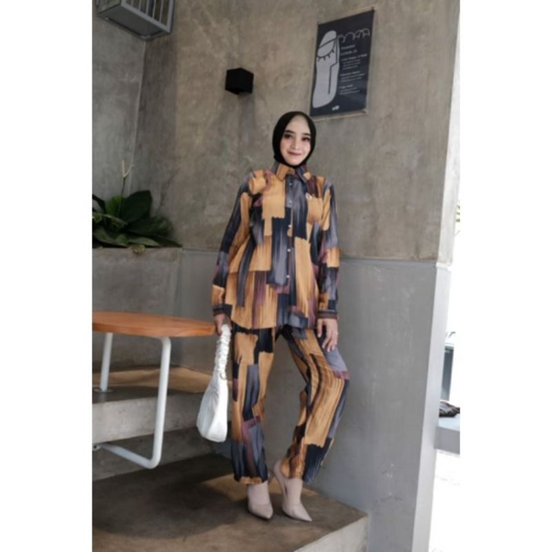 kemeja wanita//gamis panjang rayon premium//setelan rayon premium