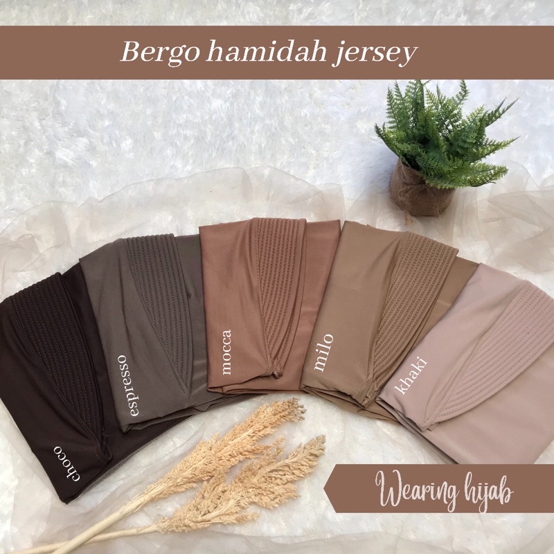 Bergo Hamidah Hijab Instan SPANDEK JERSEY UKURAN L