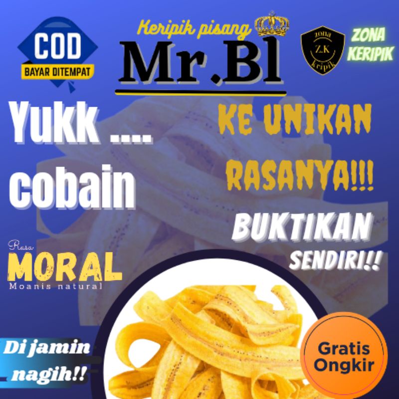 

camilan keripik pisang mr.bi rasa moral (moanis natural) 250gr
