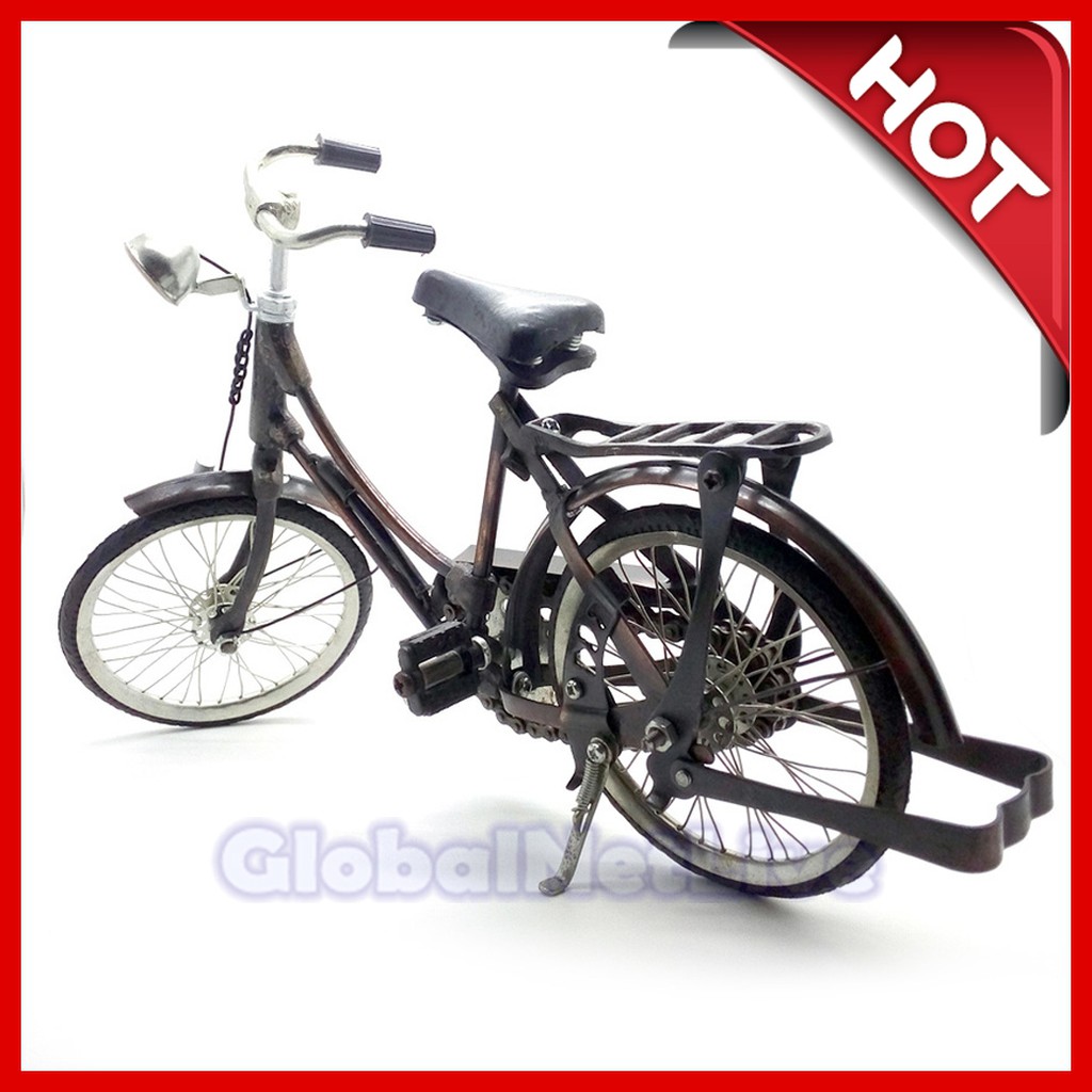 Miniatur Sepeda Ontel Logam Wanita (miniatur, pajangan, hiasan)
