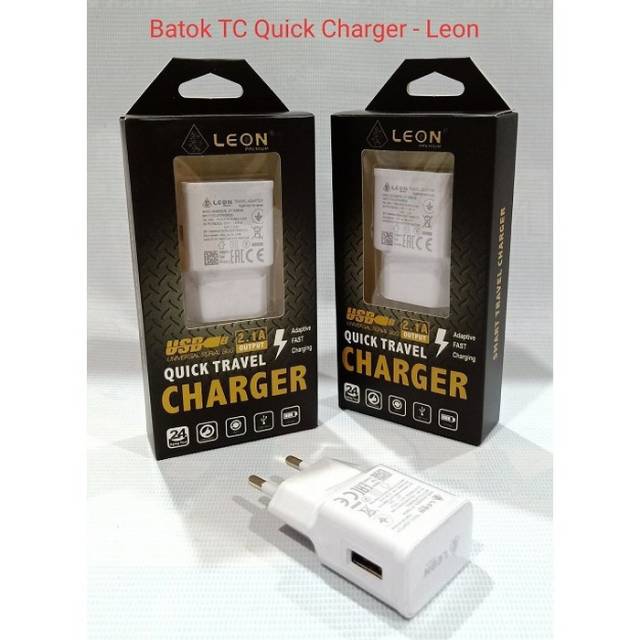 Travel Charger Batok Adaptor USB 2A LEON Quick Charging 100% Original