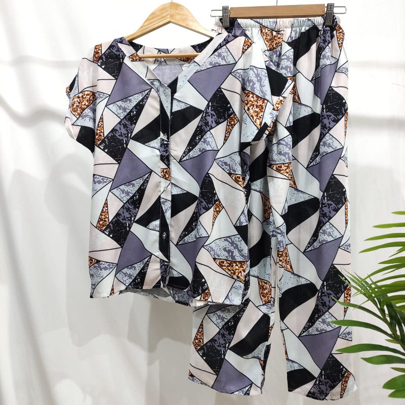 PIYAMA RAYON | PIYAMA VNECK | PIYAMA KEKINIAN | BAJU RUMAHAN-KCPD AC