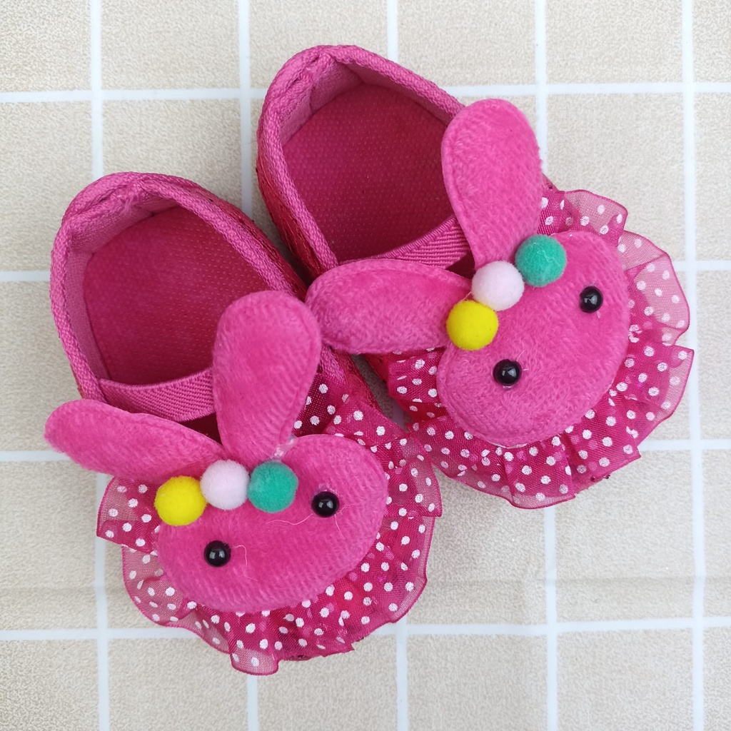 mandirishoestore-SEPATU PREWALKER ANAK PEREMPUAN BONEKA KELINCI 0-12 BULAN FPY12