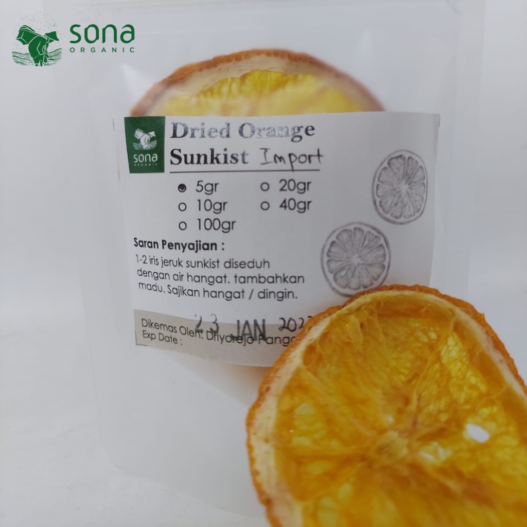 

Dried Orange Import 5 gr - Jeruk Import Iris kering - Sona