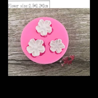 Cetakan Silikon Bunga Kecil tumpuk isi 3 Puding Coklat