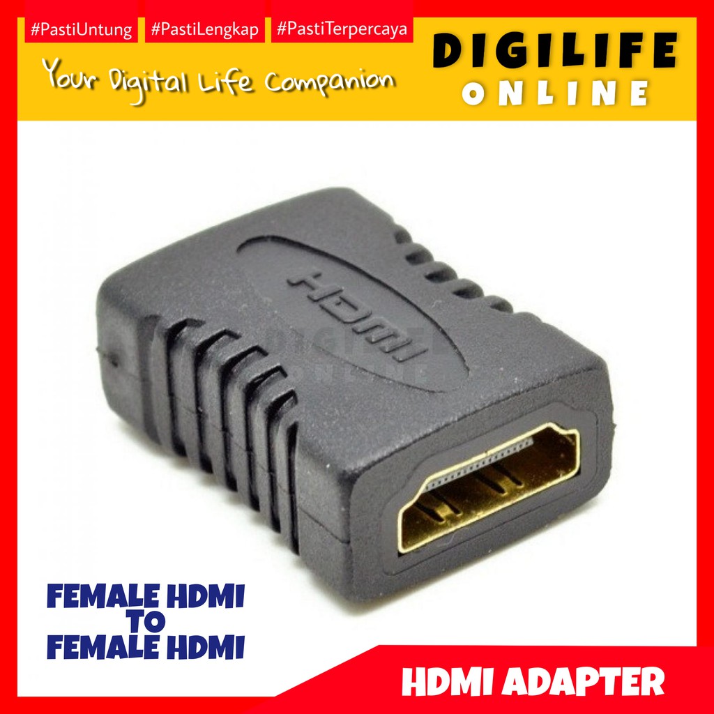 Adapter Sambungan Kabel HDMI Female ke HDMI Female Konektor Pemanjang Kabel HDMI Cable