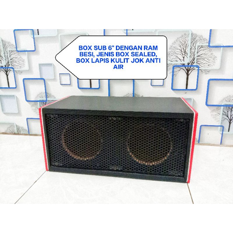 Box speaker subwoofer 6 inch dobel double