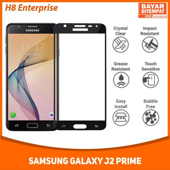 Tempered Glass 9D Samsung Galaxy J2 Prime Tempered Glass Full Layar Full Cover Full Glue