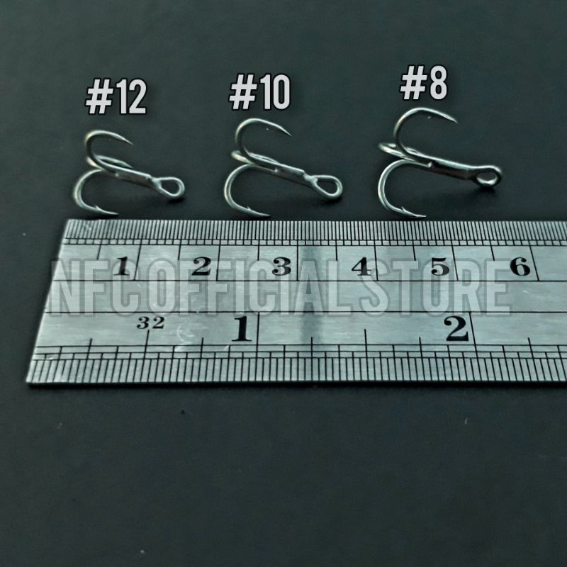 1 pack isi 4 pcs Treble Hook BKB EXTRA Strong cutting point size #14 #12 #10 #8 untuk lure size 3cm-12cm