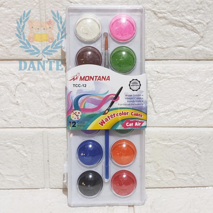 

Produk Terbaru Cat Air Watercolour Cake Montana 12-24 Warna Free Kuas