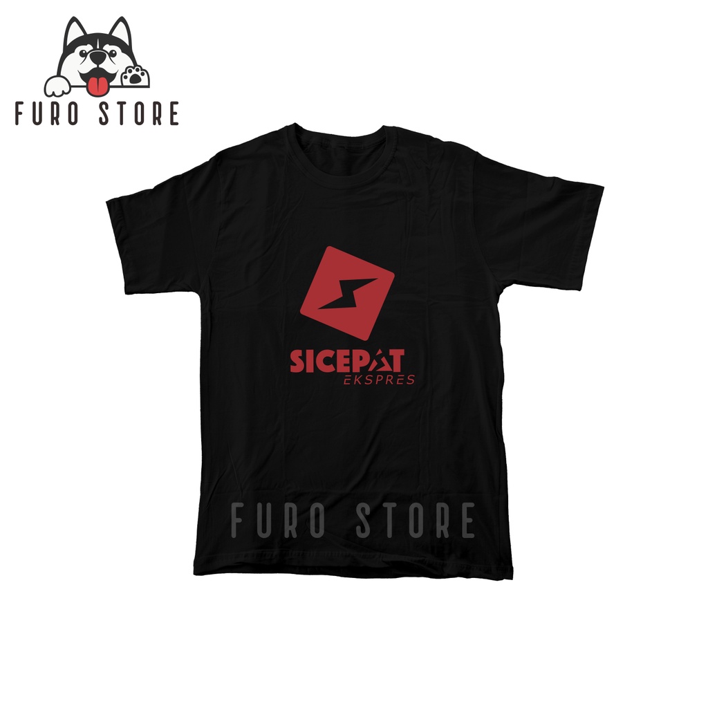 Kaos Logo Sicepat Ekspres Lengan Pendek Bahan Katun Combed 30s Warna Hitam - Furo Store