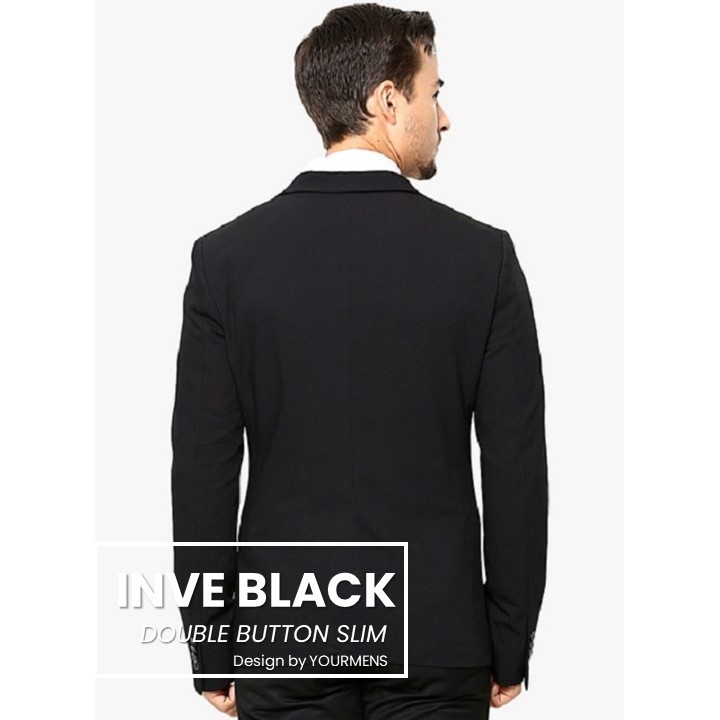 BLAZER RESMI SEMI FORMAL WARNA HITAM INVE BLACKSTYLE ORIGINAL NIKAYU HIGH TWIST