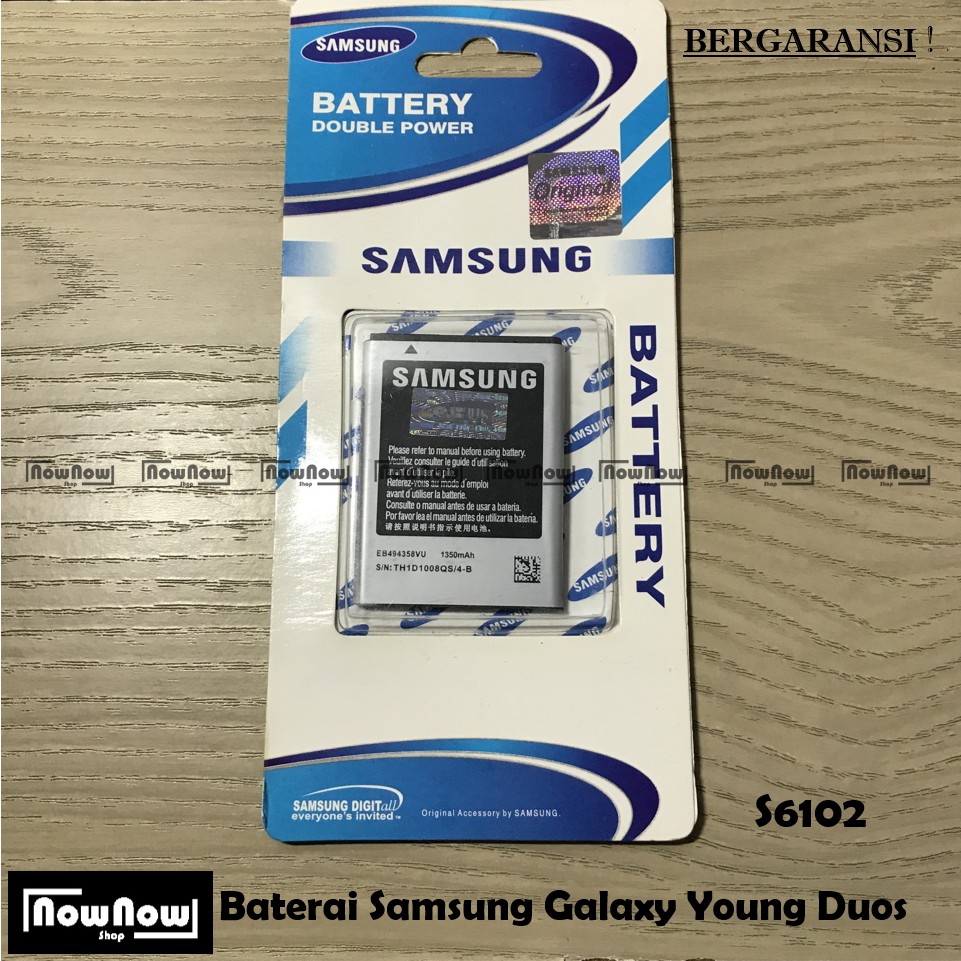 Baterai Samsung Galaxy Young S6310 - Young Duos S6102 Original Batre Batrai Battery HP SEIN