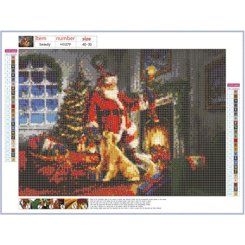 Zzz 4pcs / Pak Lukisan Diamond 5D DIY Gambar Santa Claus Untuk Dekorasi Rumah