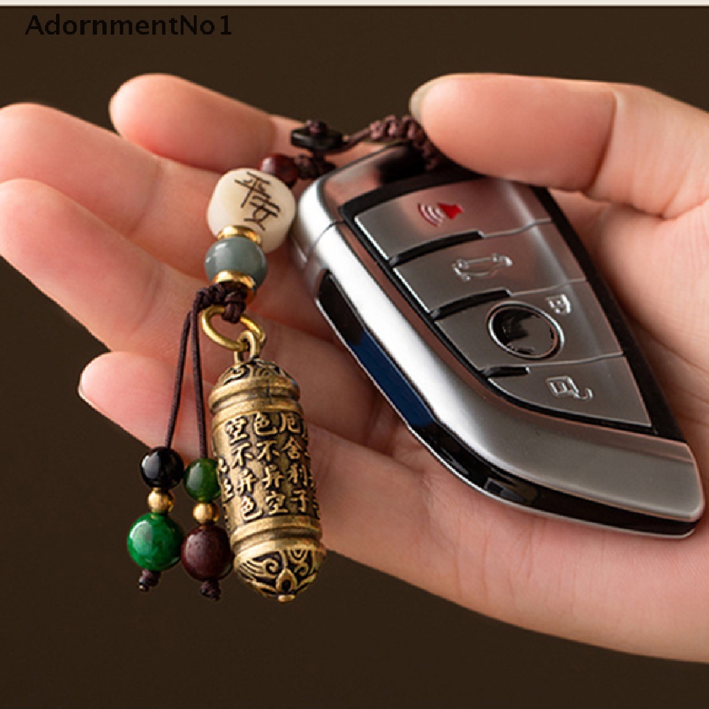 (AdornmentNo1) Gantungan Kunci Mobil / Tasbih Mantra Buddha Handmade DIY Bahan Kuningan