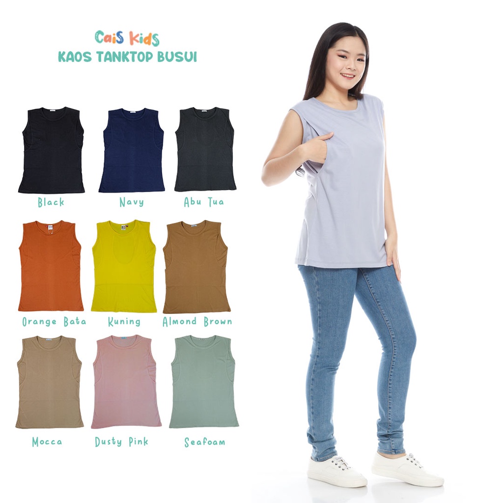 manset kutung premium menyusui bukaan samping tanktop busui katun kaos bambu 30s