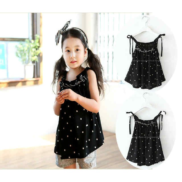 KSKD43 - Atasan Tanktop Anak Black Dot