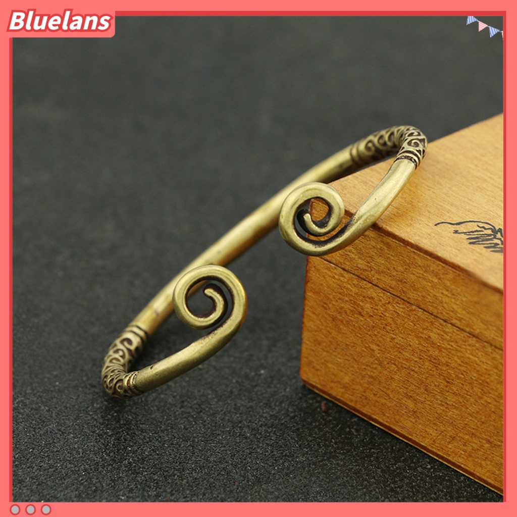 Bluelans Man Woman Brass Adjustable Hand Bracelet Bangle Valentine Day Jewelry Gift Cuff