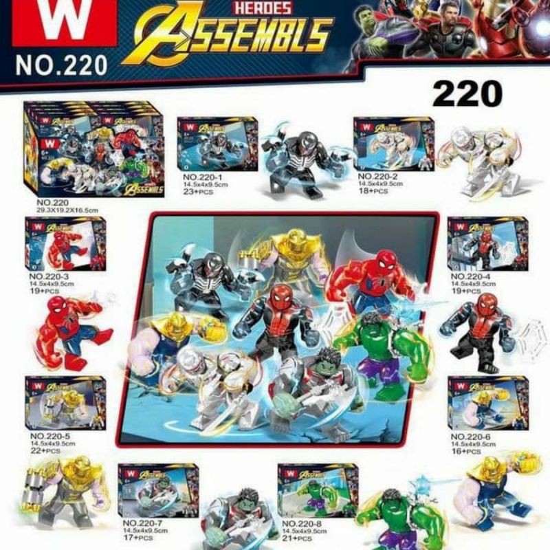 Lego Block Big Figure Avengers Superhero 8 Pcs