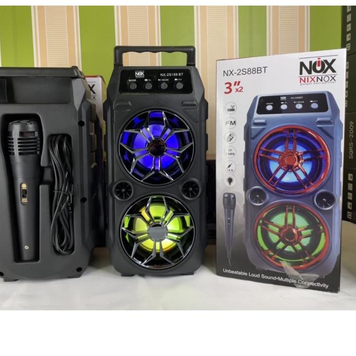 ♔ Speaker bluetooth karaoke nixnox NX 2S88BT speaker karaoke FREE MIC ♗