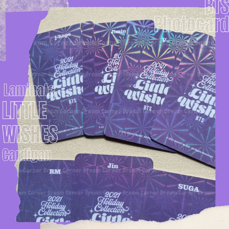 BTS Photocard Hologram Holiday Collection Little Wishes CARDIGAN