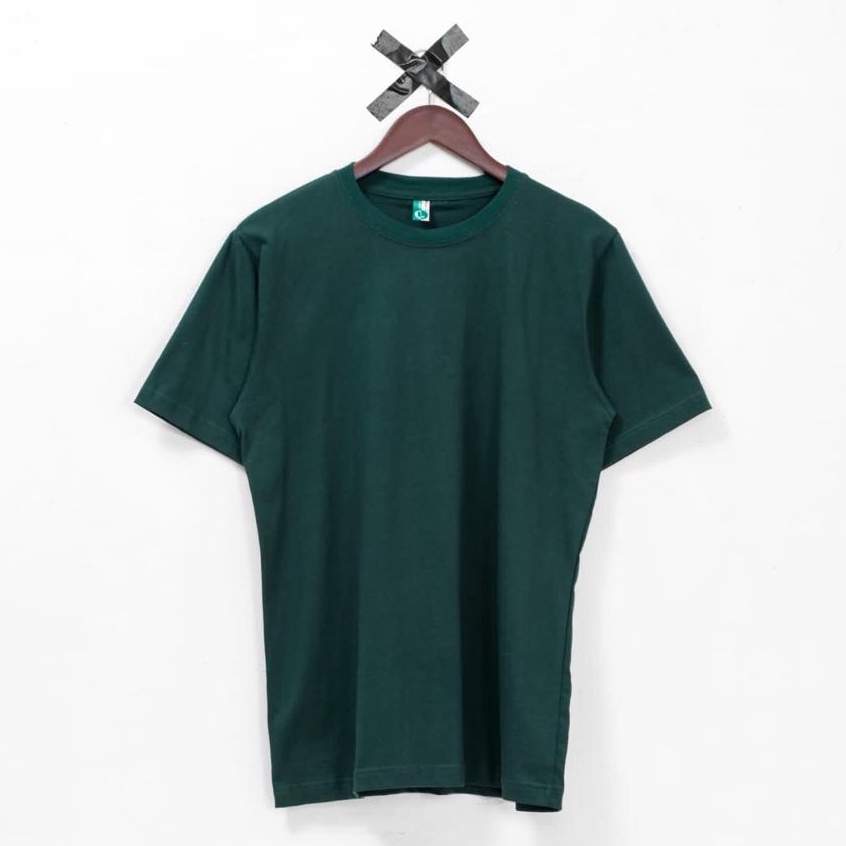KAOS POLOS LENGAN PENDEK COTTON COMBED 30S-HIJAU BOTOL