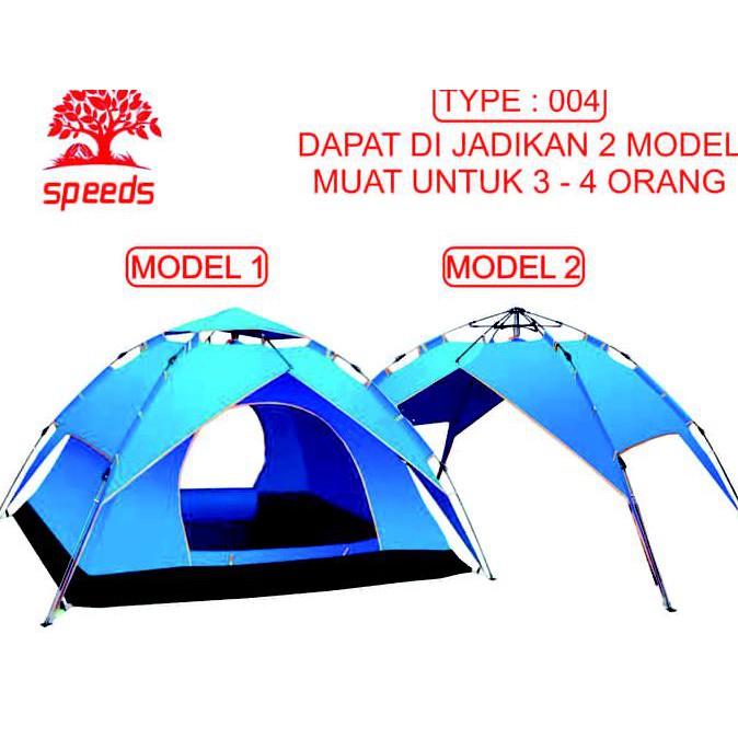 Tenda Camping Tenda Kemah Speeds 4-5 Orang Lipat Portable Besar 004