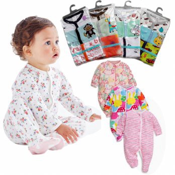 3 PCS SLEEP SUIT BABY /SLEEPSUIT BAYI / BAJU BAYI JUMPSUIT TUTUP KAKI PREMIUM QUALITY (3-12 BULAN)