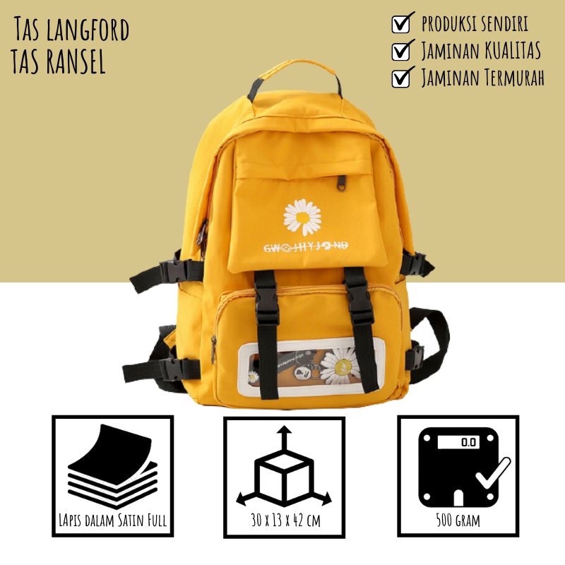 Tas Ransel Sekolah Kuliah Kerja Traveling Kekinian Terbaru Murah Bagus Remaja Dewasa Multifungsi Stylish Backpack Model Fashion Korea Favorit Import Lokal Original Perempuan Wanita Cewek