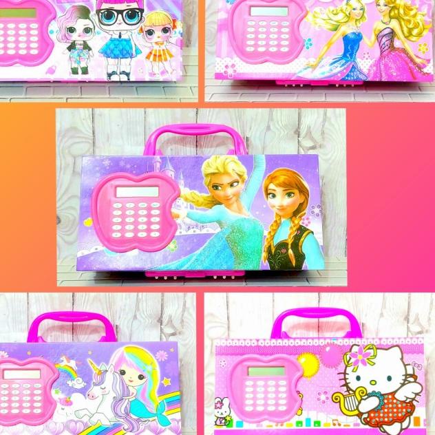 

✽ Kotak Pensil Anak Susun Kunci Kode ada Kalkulator Motif Karakter - Tsum tsum ♣