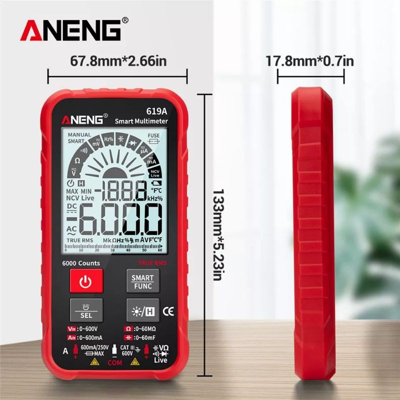 ANENG 619A Multimeter AC/DC True RMS 6000 Ampere Multimetro NCV Meter